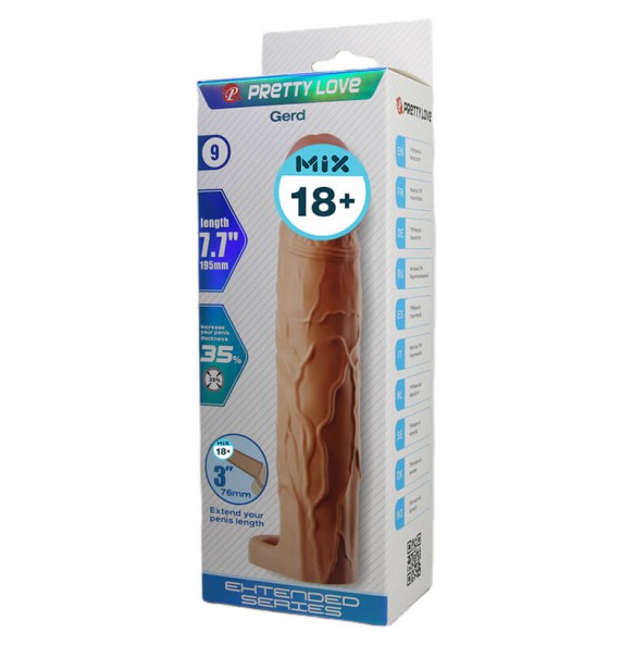 PRETTY LOVE - Gerd Extended Penis Sleeve (L:19.5cm - D:4cm)